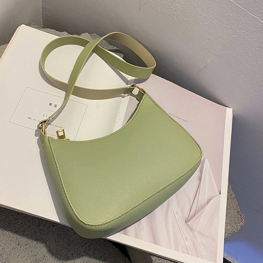 Solid Color Shoulder Bag