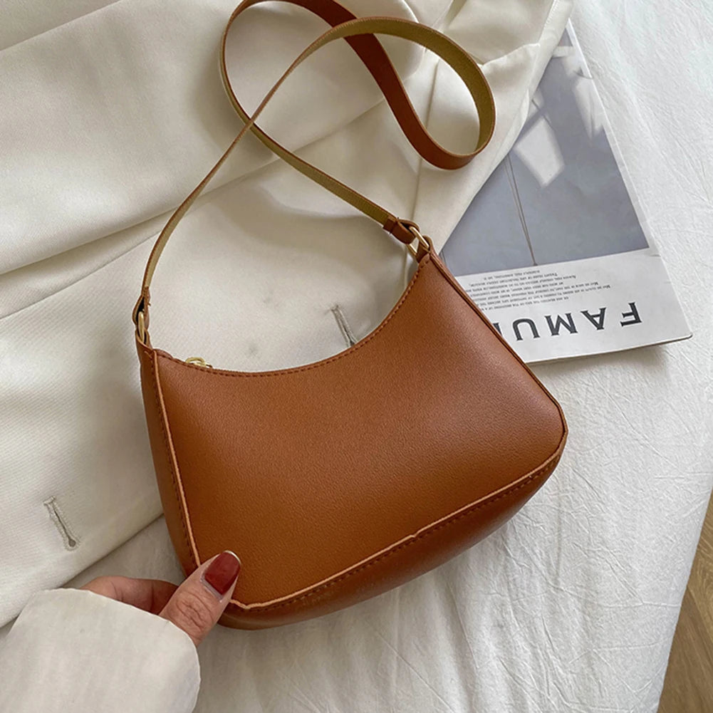 Solid Color Shoulder Bag