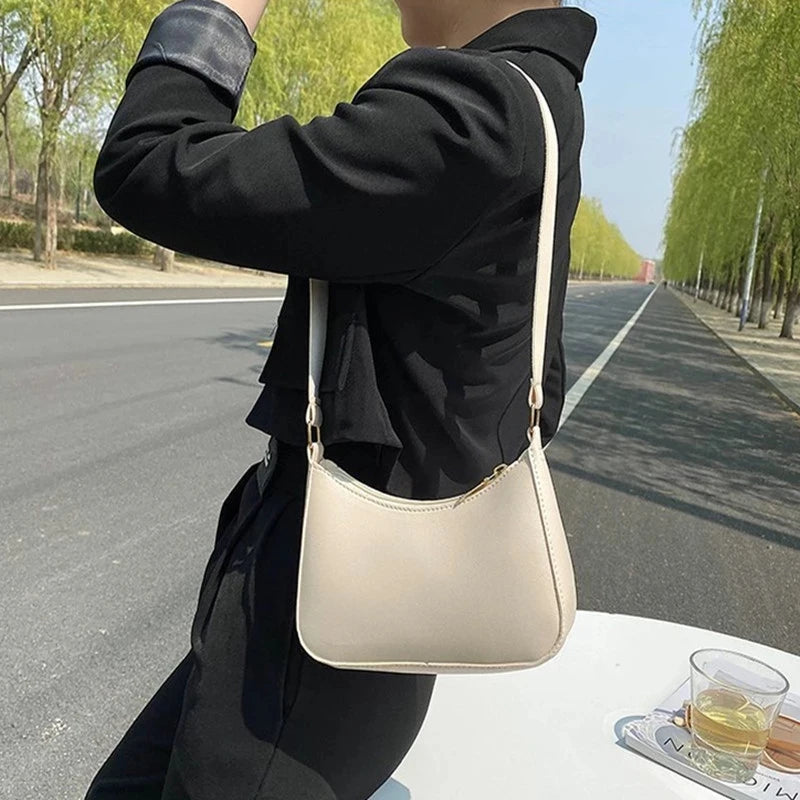 Solid Color Shoulder Bag