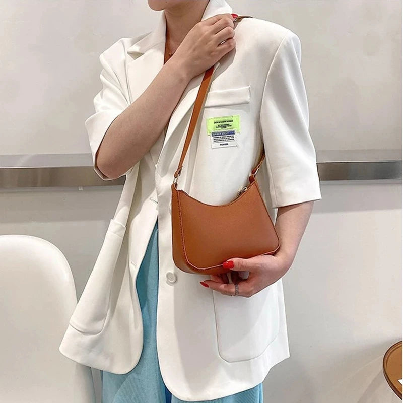 Solid Color Shoulder Bag