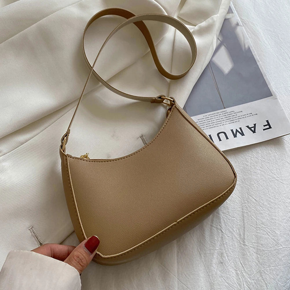 Solid Color Shoulder Bag
