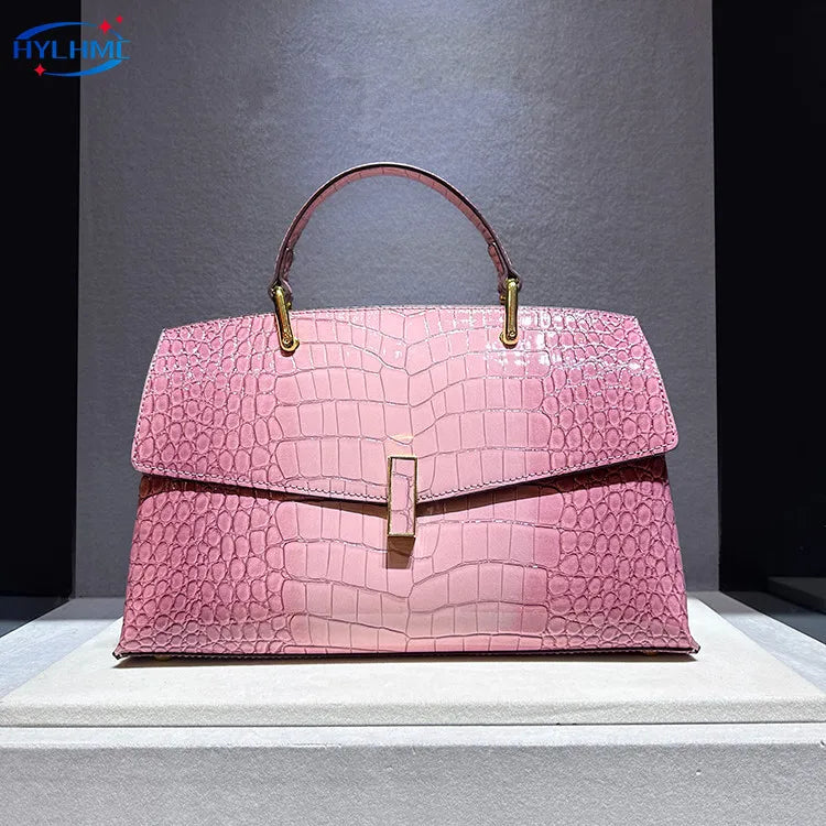 Luxury Crocodile Pattern Shell Bag – Women’s Fashion Top Handle & Crossbody Handbag