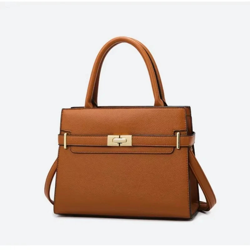 Simple Soft Leather Bag – Women’s Casual Small Square Bucket Crossbody & Shoulder Bag