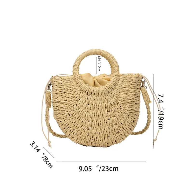 Half-Moon Rattan Crossbody – Summer Style