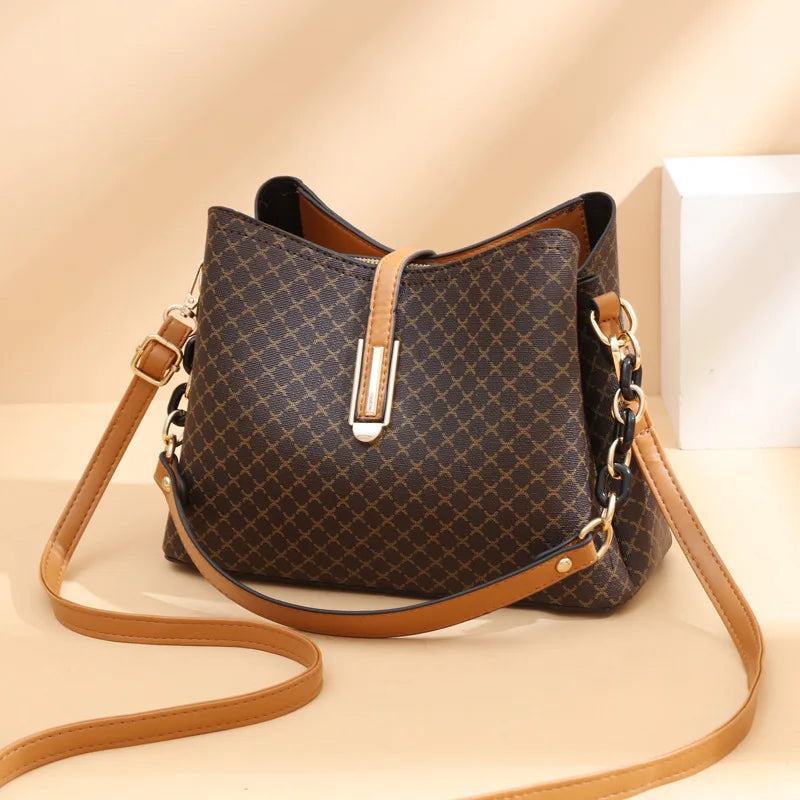 Printed Casual Bucket Bag – Fashionable Shoulder & Messenger Handbag for Womenc