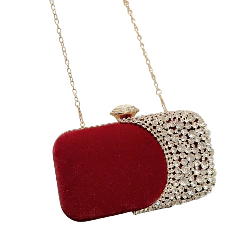 Glitter Evening Clutch – Small Phone Purse with Detachable Chain for Women