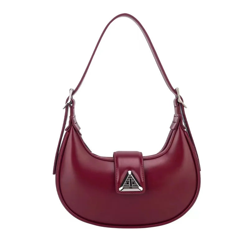 Textured Leather Moon Bag – High-Quality Fashion Shoulder & Underarm Purse for Women