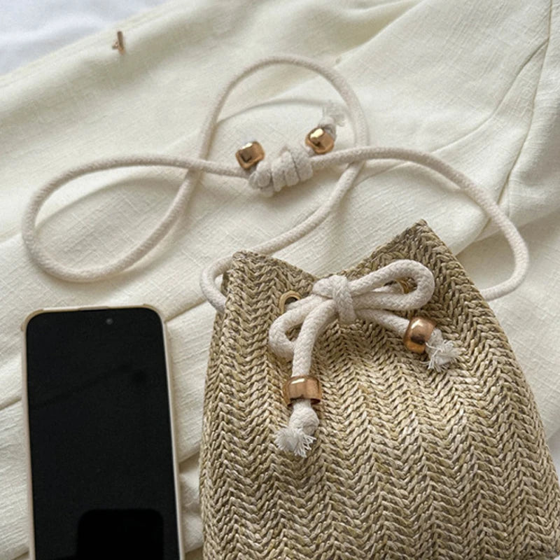 Adjustable Summer Straw Crossbody