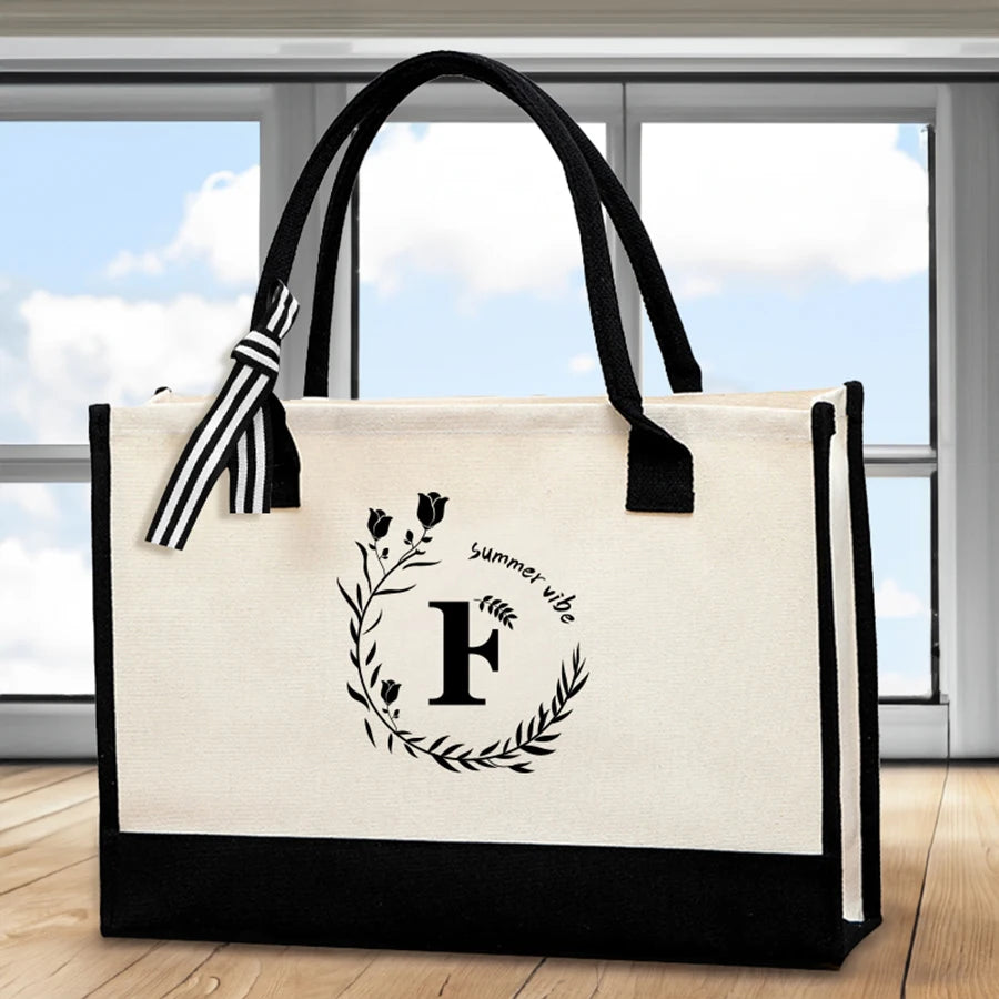 Canvas Ribbon Tote – Stylish, Spacious & Everyday-Ready