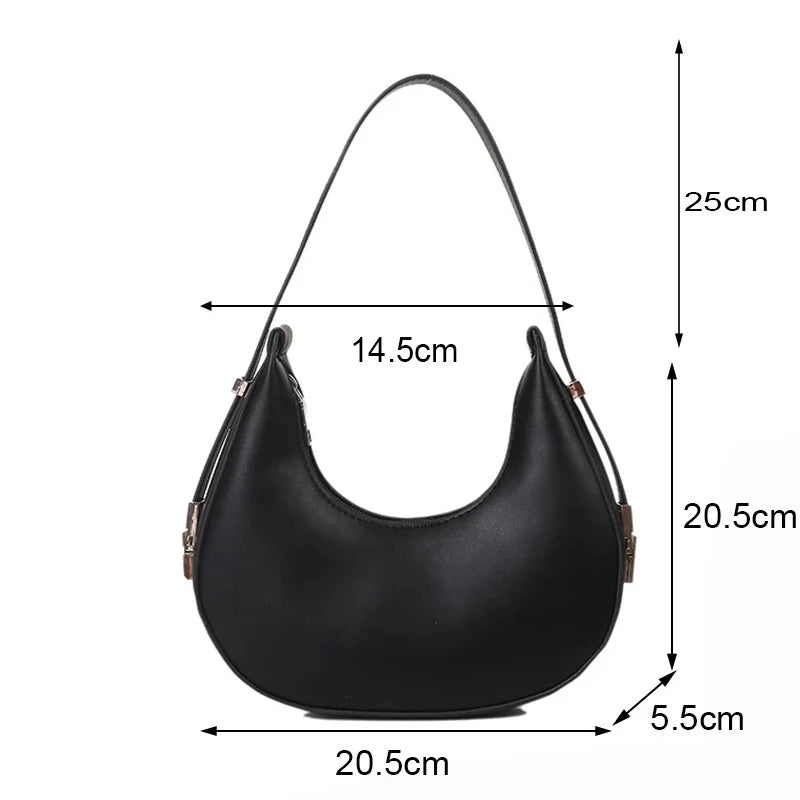 Elegant PU Shoulder Bag – Clutch & Tote in One