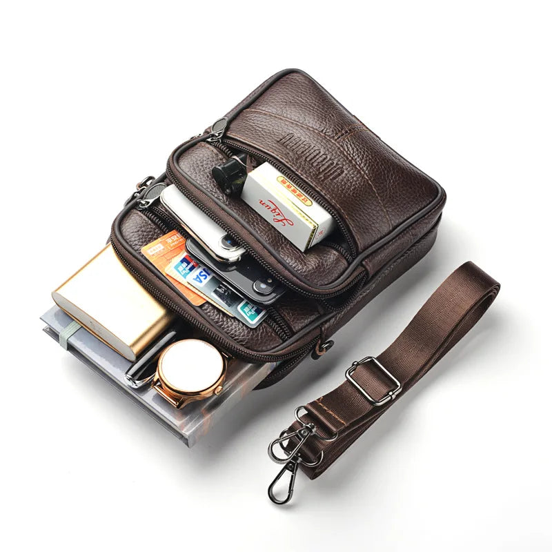 Genuine Leather Multi-Purpose Crossbody for Men