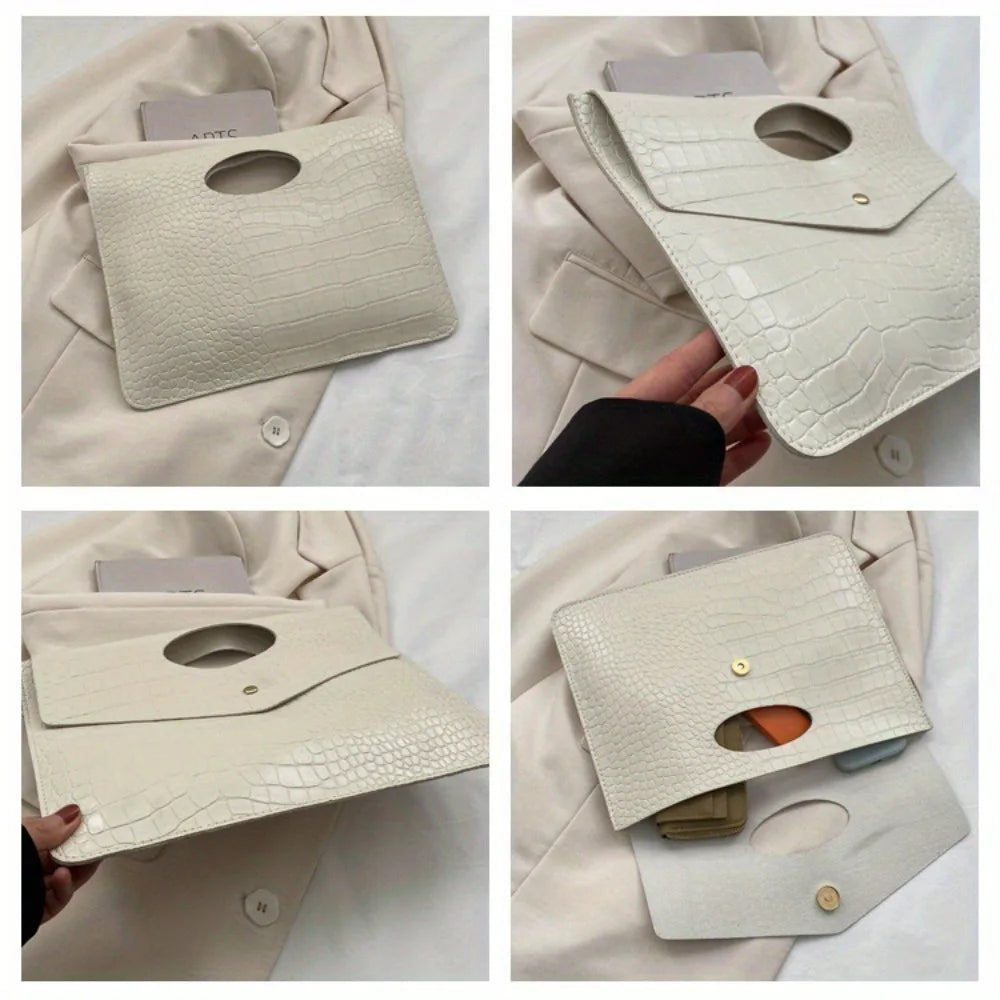 Crocodile Pattern Clutch – Elegant Tote & Handbag for Office, Dinner & Giftin