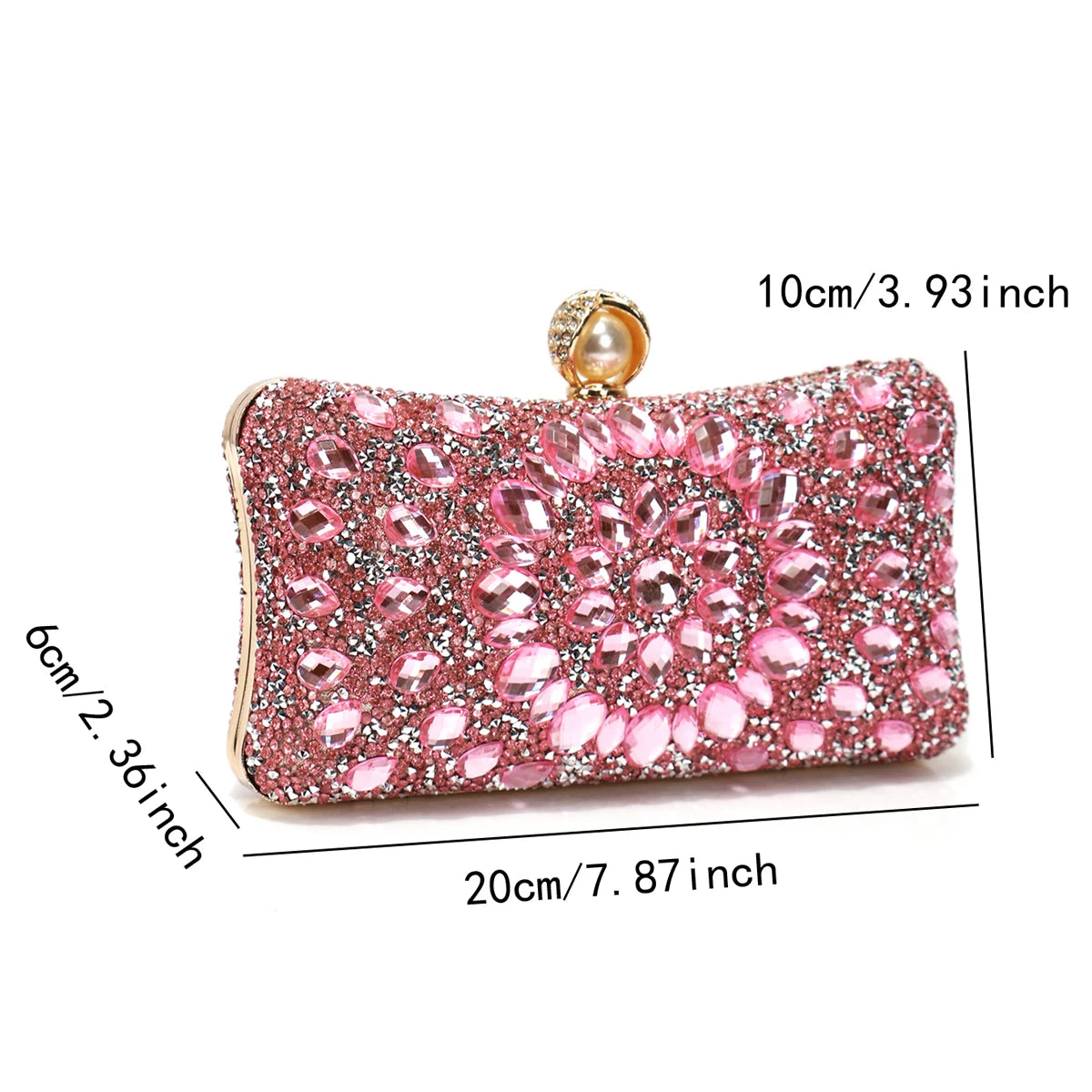Acrylic Rhinestone Evening Clutch – Glam Party & Wedding Shoulder Bag