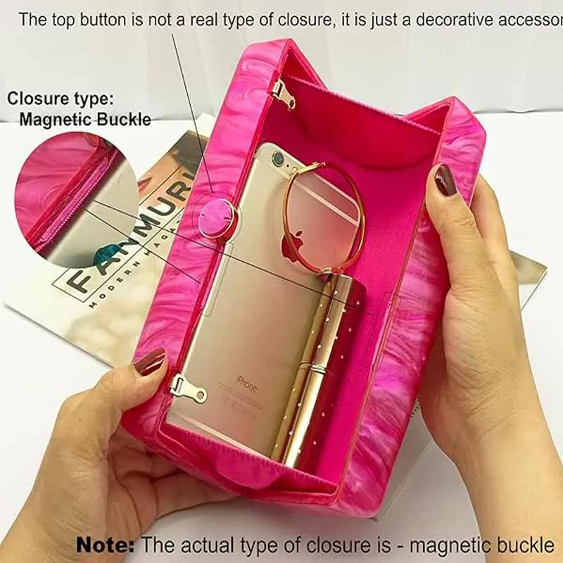 Hot Pink Acrylic Clutch – Summer Bridal & Wedding Purse