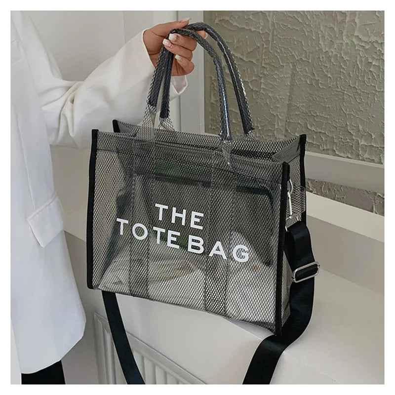 Luxury Clear Beach Tote – Chic, Spacious & Summer-Perfect