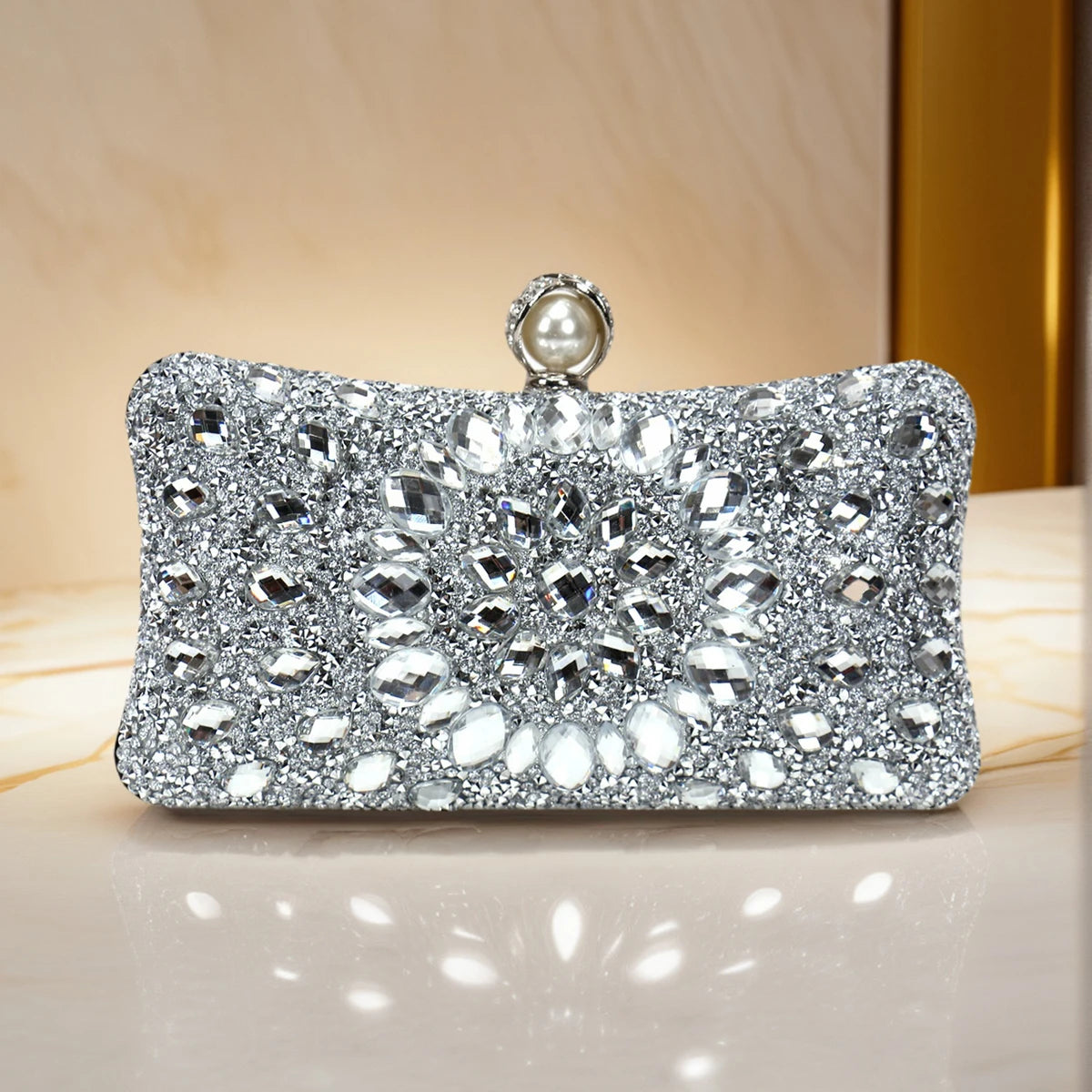 Acrylic Rhinestone Evening Clutch – Glam Party & Wedding Shoulder Bag