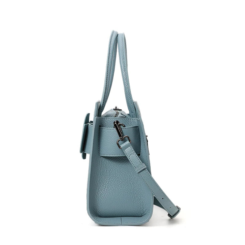 Letter-Shaped Genuine Leather Bag – Fashionable Crossbody & Shoulder Style for Women