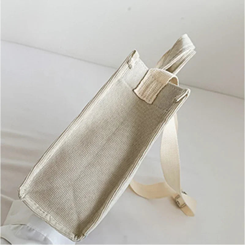 Fashionable Corduroy Shoulder Bag – Large Capacity