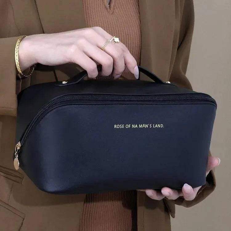 Luxury Travel Makeup Organizer – Zippered Cosmetic & Toiletry Storage Bag for Women