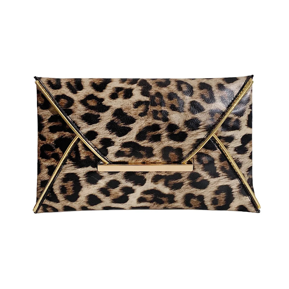 Vintage Animal Print Envelope Clutch