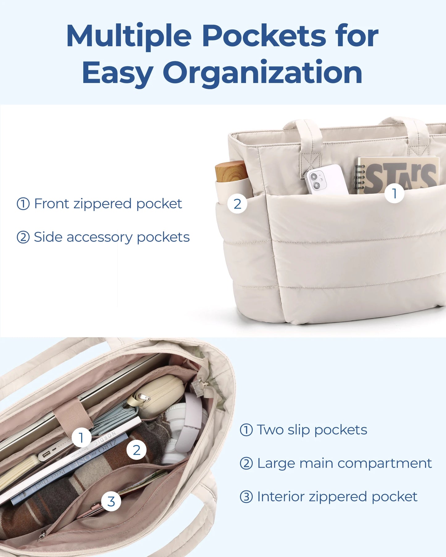 Versatile Solid Tote – Perfect for Work, Class & Shopping