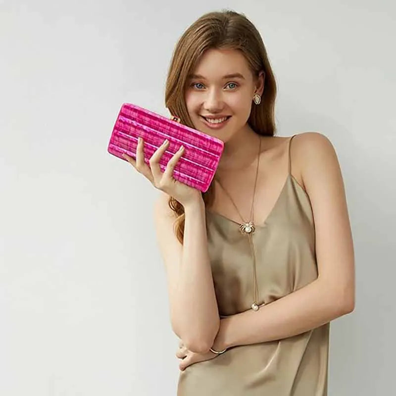 Hot Pink Acrylic Clutch – Summer Bridal & Wedding Purse