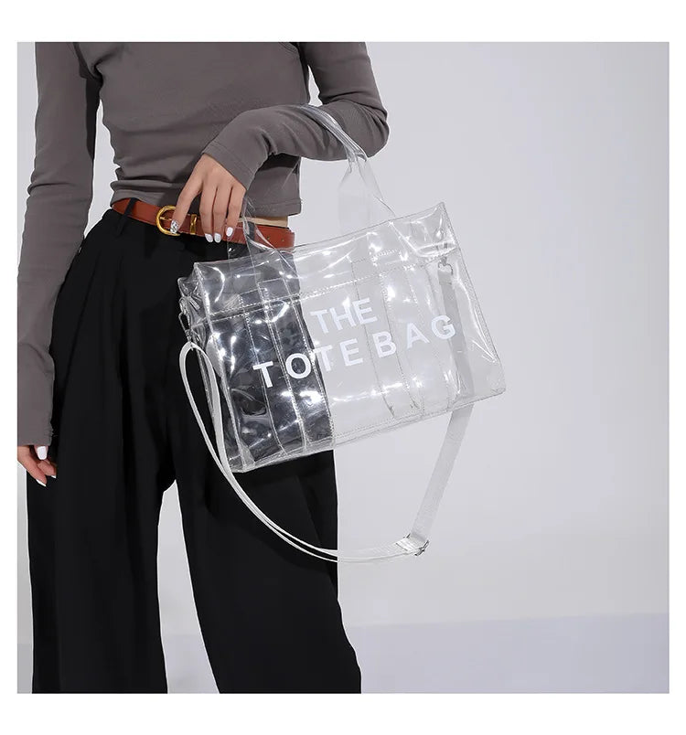 Transparent Tote – Trendy, Spacious & Designer-Inspired