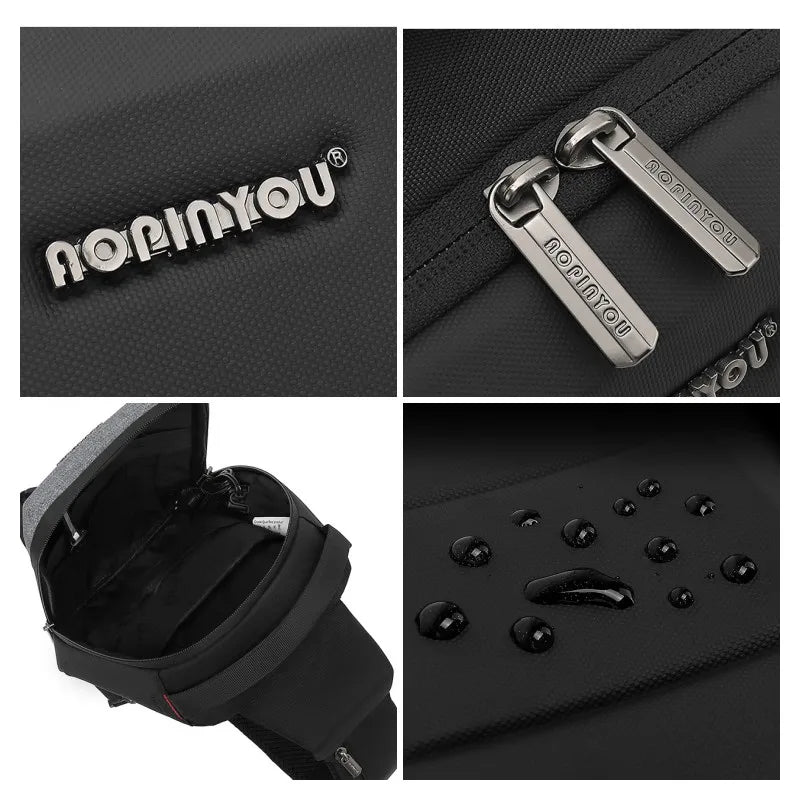 Hard Shell Chest Sling – Waterproof Travel Bag with USB Port