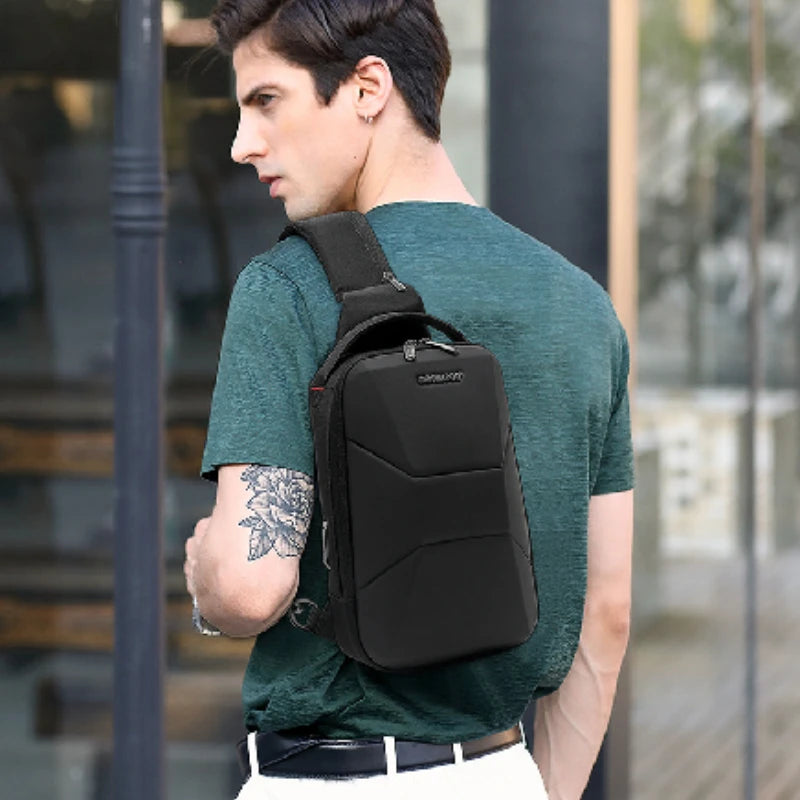 Hard Shell Chest Sling – Waterproof Travel Bag with USB Port