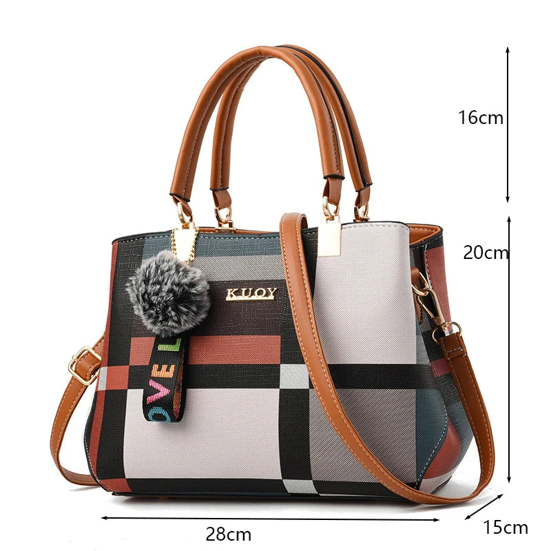 Leather Designer Tote – Casual Large-Capacity Crossbody Shoulder Bag for Women