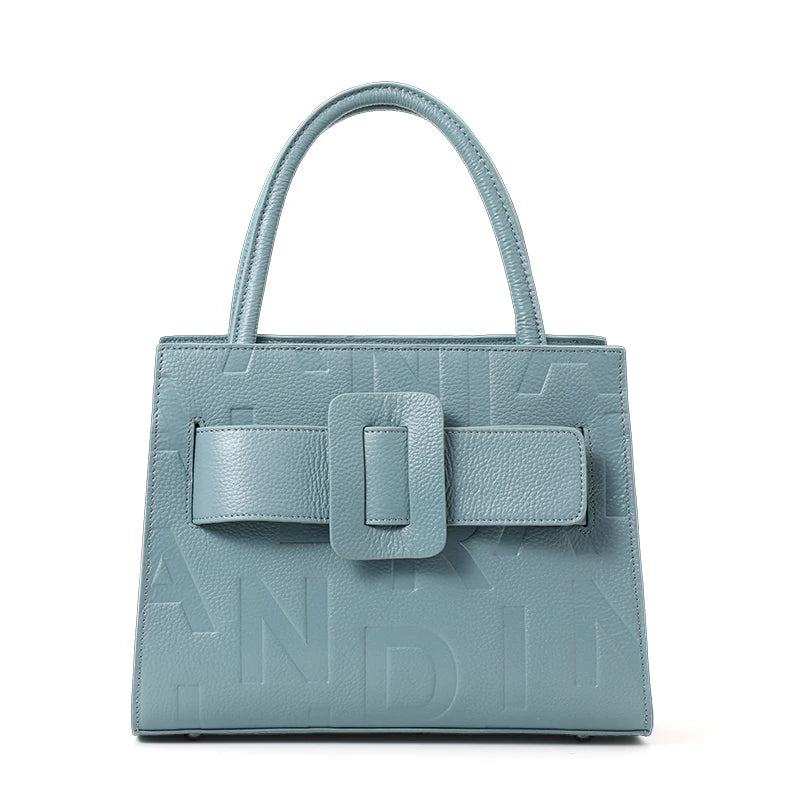 Letter-Shaped Genuine Leather Bag – Fashionable Crossbody & Shoulder Style for Women