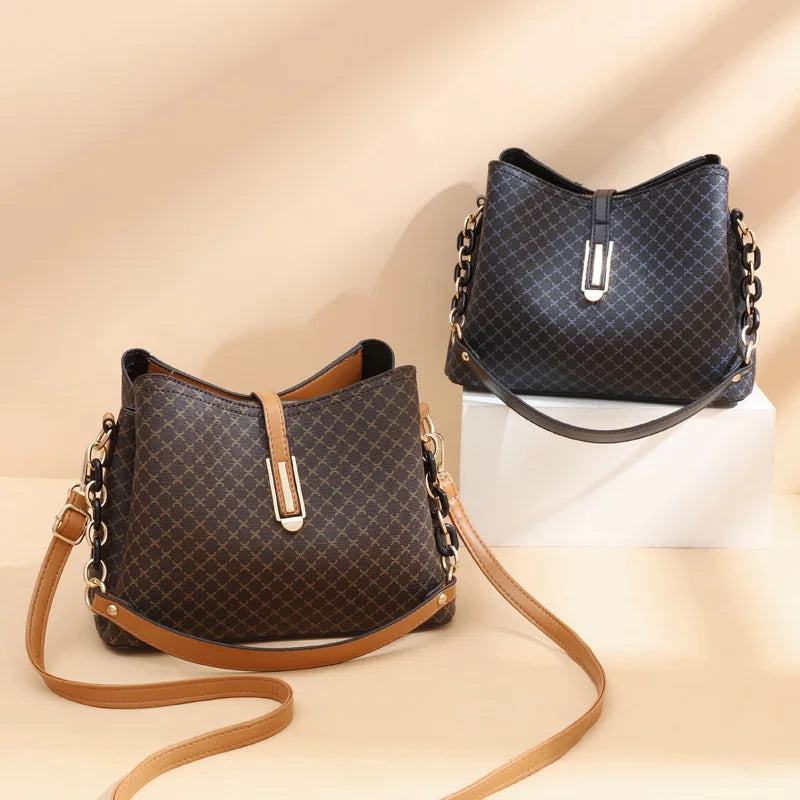 Printed Casual Bucket Bag – Fashionable Shoulder & Messenger Handbag for Womenc