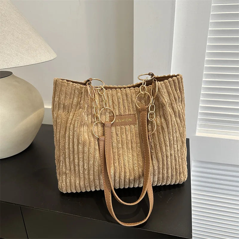 Corduroy Casual Tote for Women