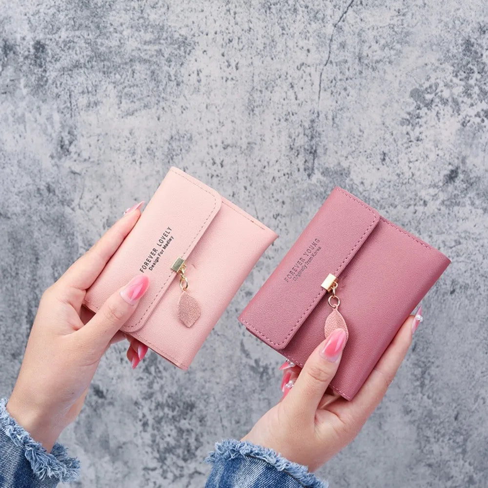 New Korean Version of The Simple Small Wallet Tri-fold Coin Bit Money Clip Coin Purse Cross-border Short Ladies Wallet