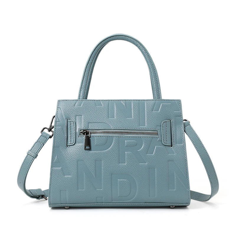 Letter-Shaped Genuine Leather Bag – Fashionable Crossbody & Shoulder Style for Women