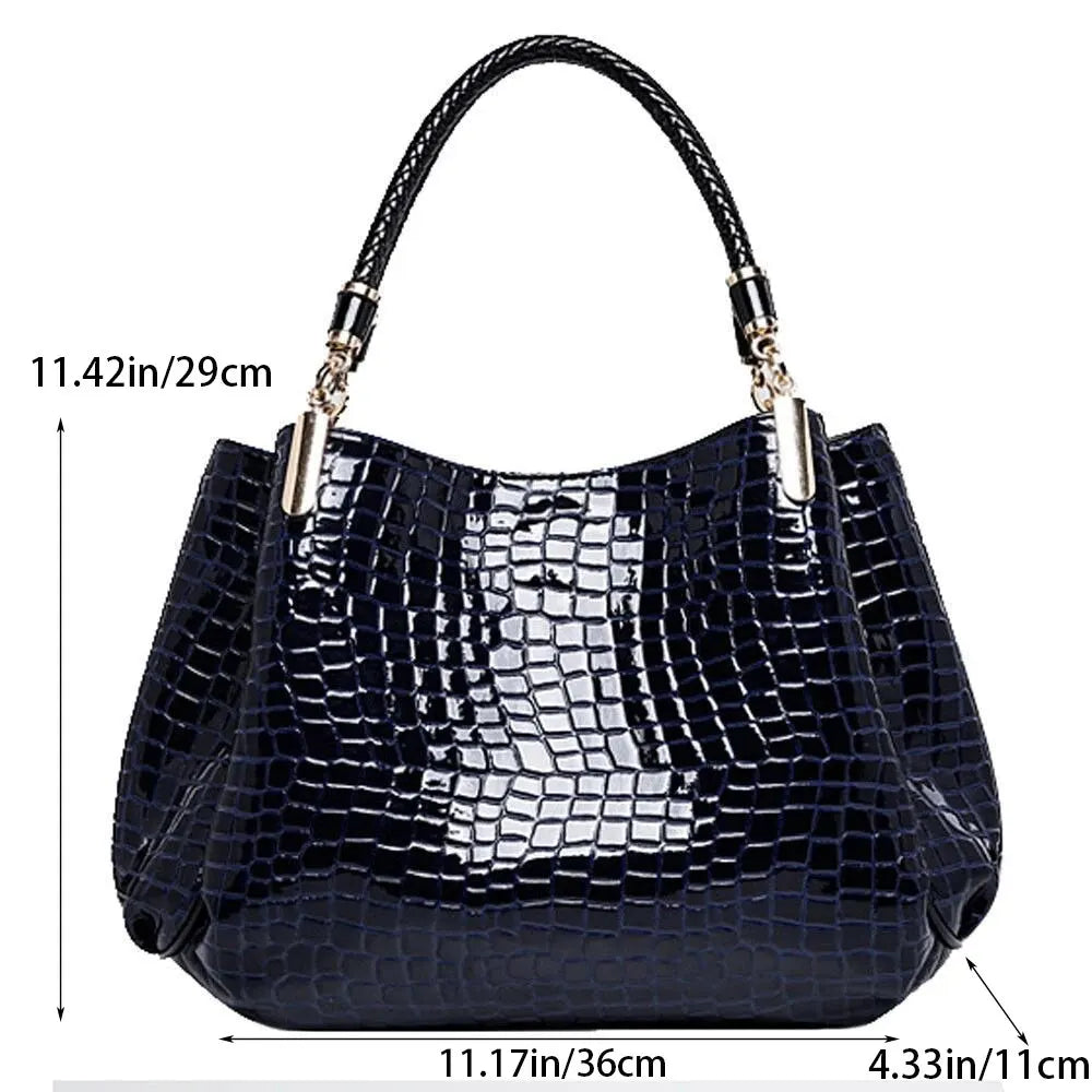 Crocodile Print Tote – Sleek, Spacious & Commute-Ready
