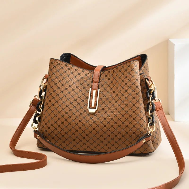 Printed Casual Bucket Bag – Fashionable Shoulder & Messenger Handbag for Womenc