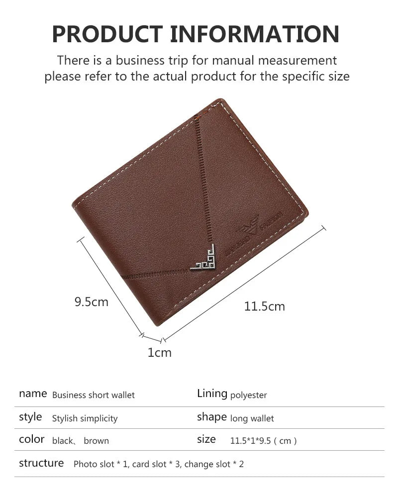 Men’s Slim Bifold Wallet – Leather Money Clip with Multi-Card & ID Holder