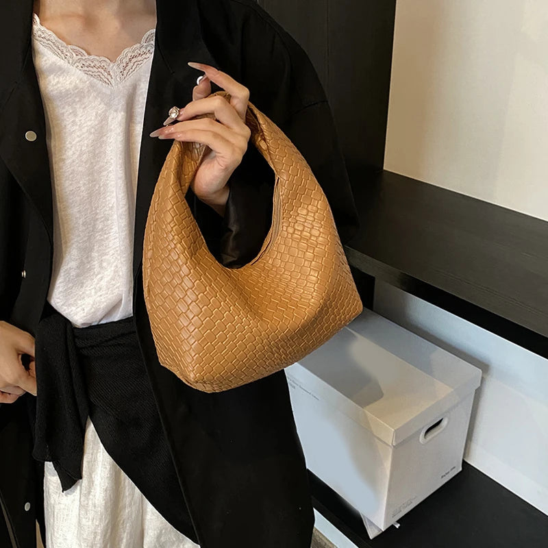 Soft Embossed Top-Handle Shoulder Bag