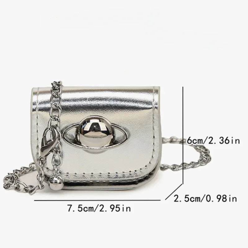 Y2K Pink PU Leather Shoulder Bag – Vintage Korean Chain Clutch & Crossbody