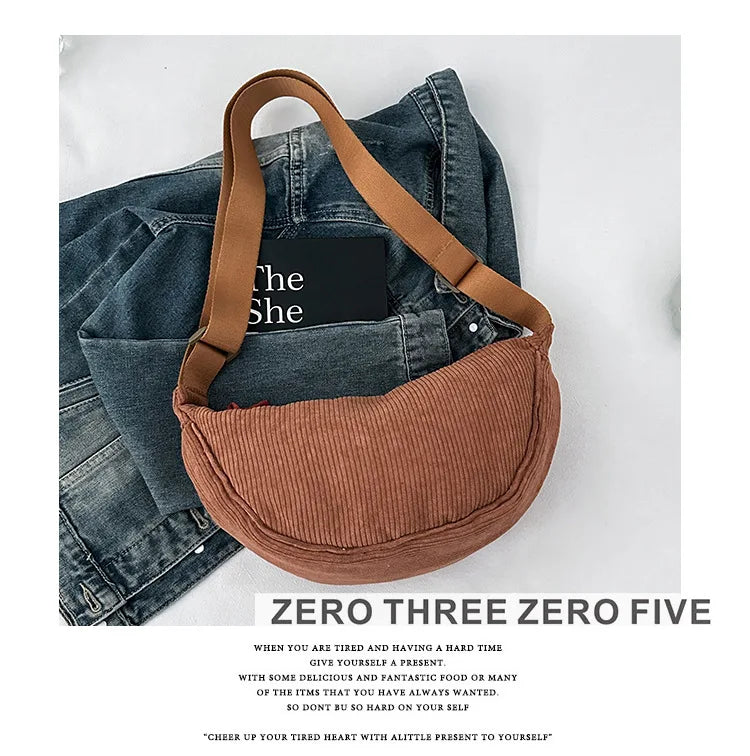 Corduroy Hobo Crossbody