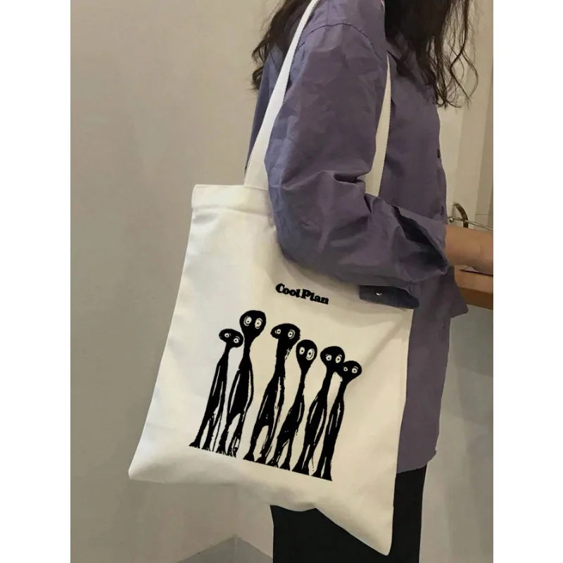 Floral Graffiti Canvas Tote – Bold, Stylish & Street-Ready