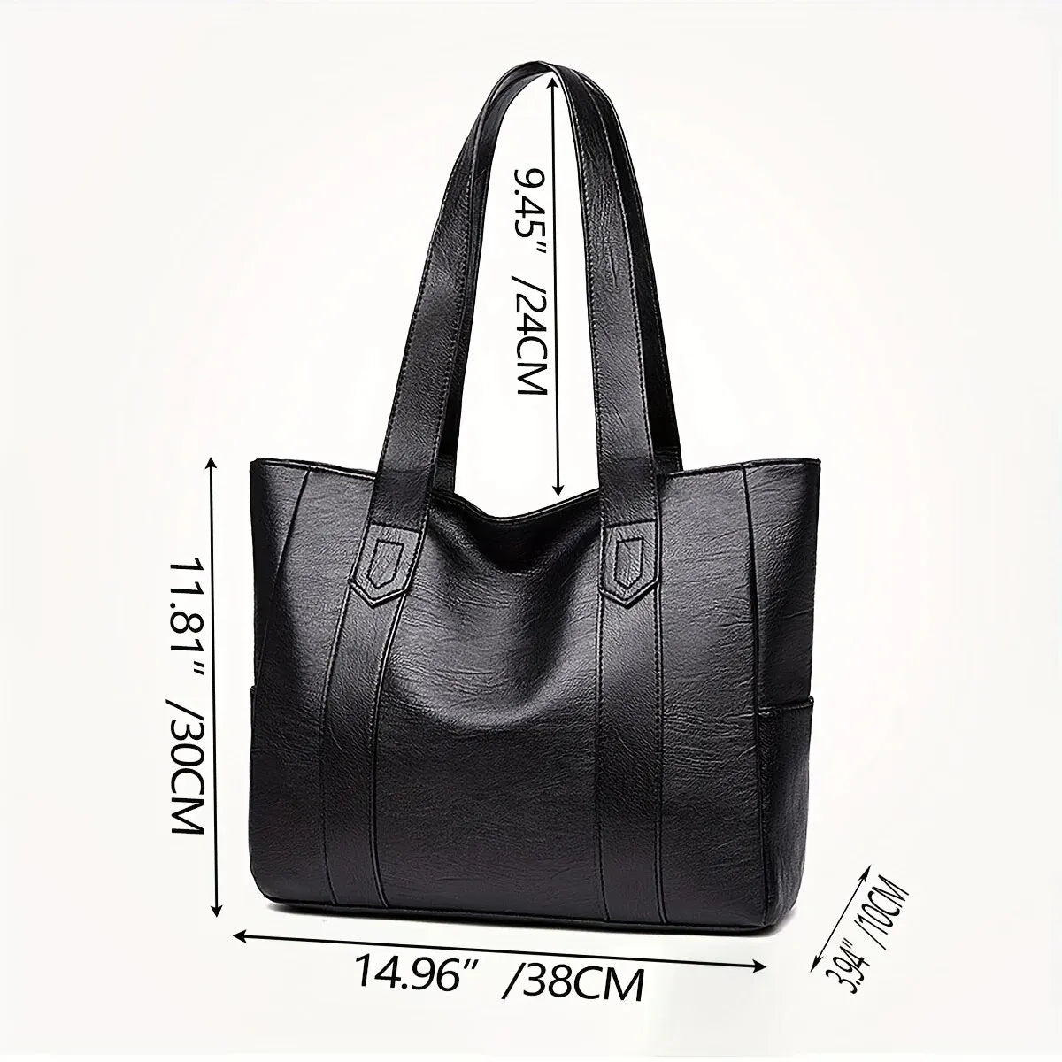 Vintage Vegan Tote Bag – Large Capacity Casual Shoulder Handbag for Women’s Commute
