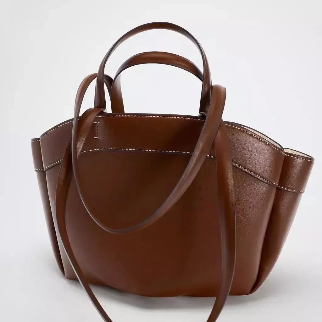 Luxury PU Leather Tote – High-Quality Designer Shoulder & Bucket Bag for Women