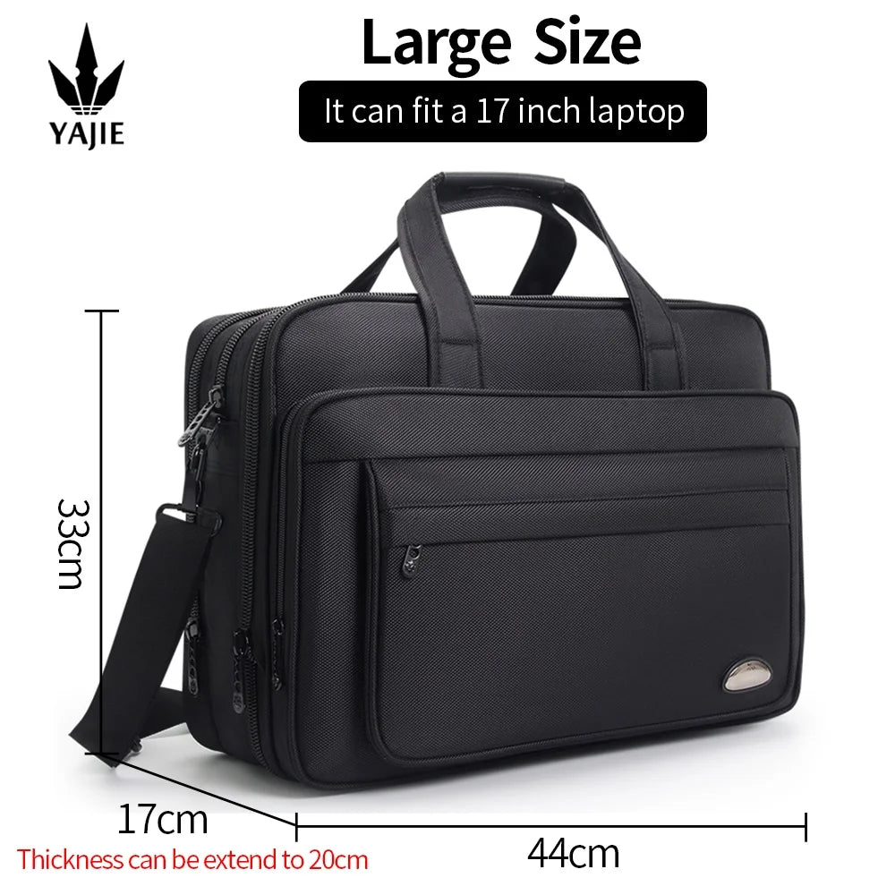 Men’s Canvas Laptop Briefcase – Large Capacity Business Bag for 15.6"–19" Devices