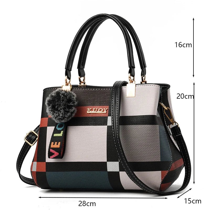 Leather Designer Tote – Casual Large-Capacity Crossbody Shoulder Bag for Women