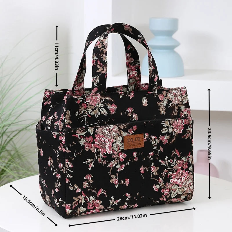 Large Capacity Thickened Cloth Tote – Minimalist Work & Lunch Storage Bag for Daily Use