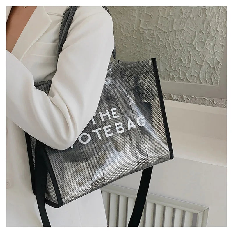 Luxury Clear Beach Tote – Chic, Spacious & Summer-Perfect