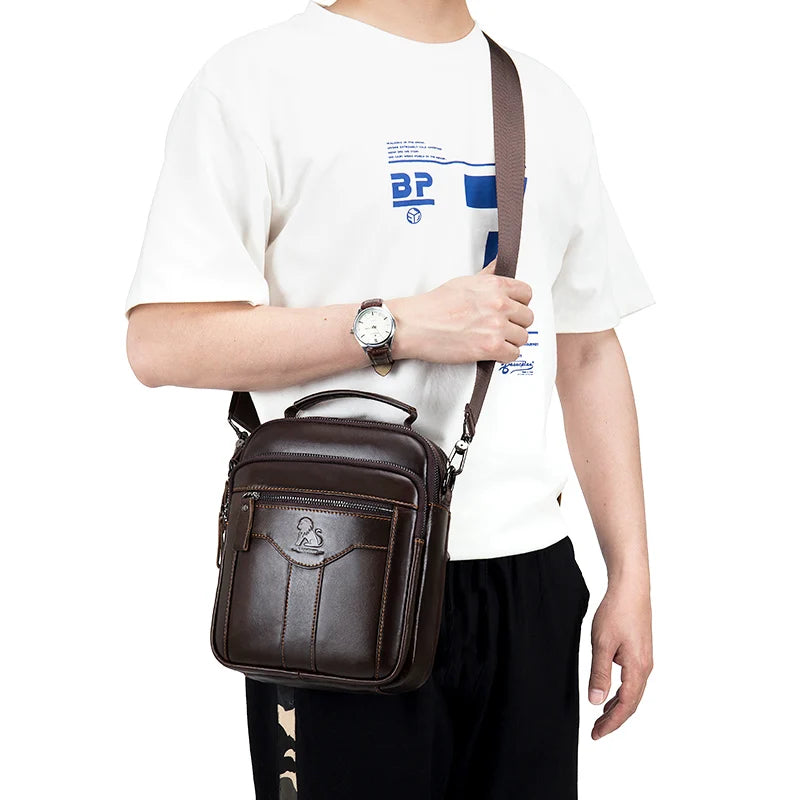 Classic Retro Men’s Cowhide Crossbody Bag