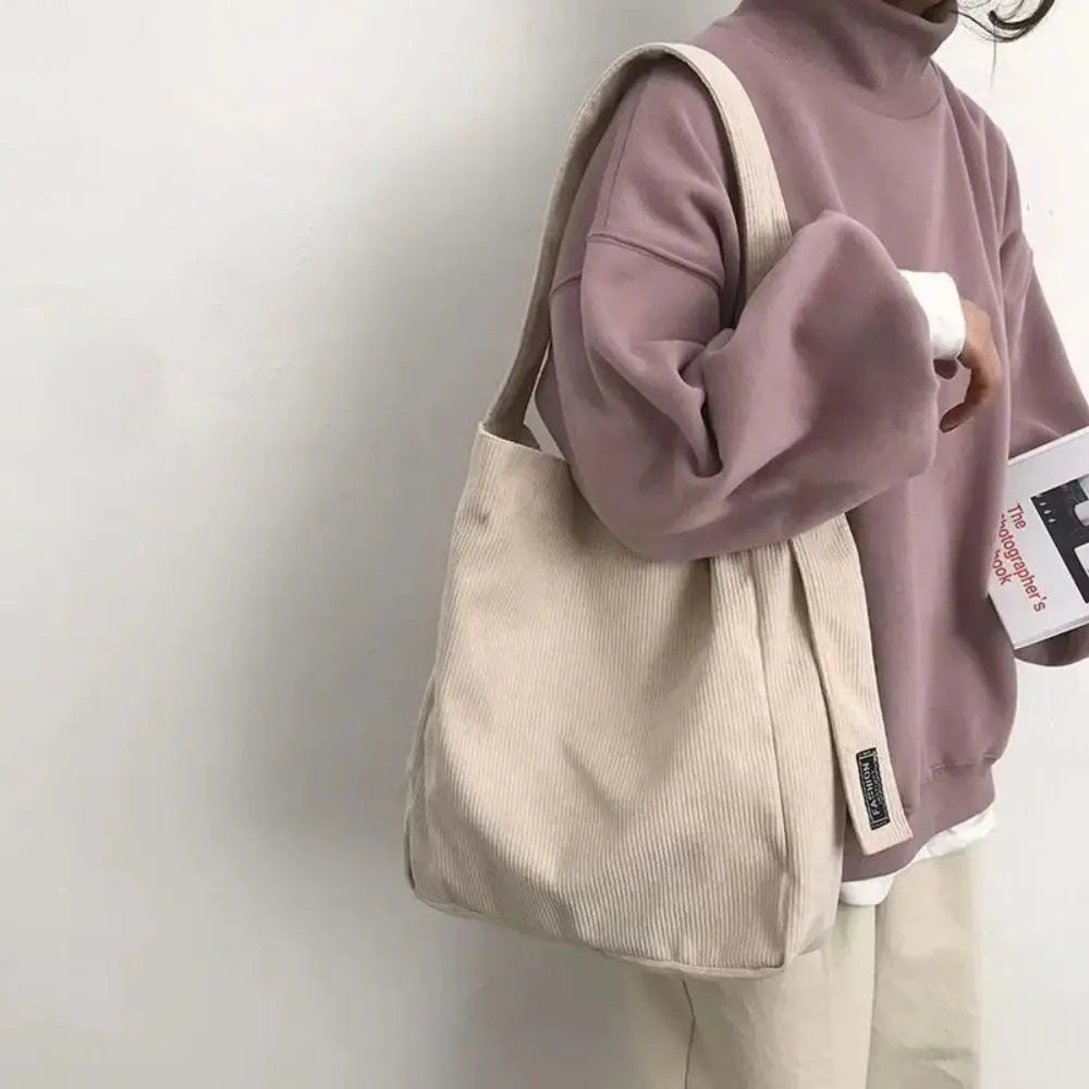 Soft Corduroy Handbag for Girls & Students